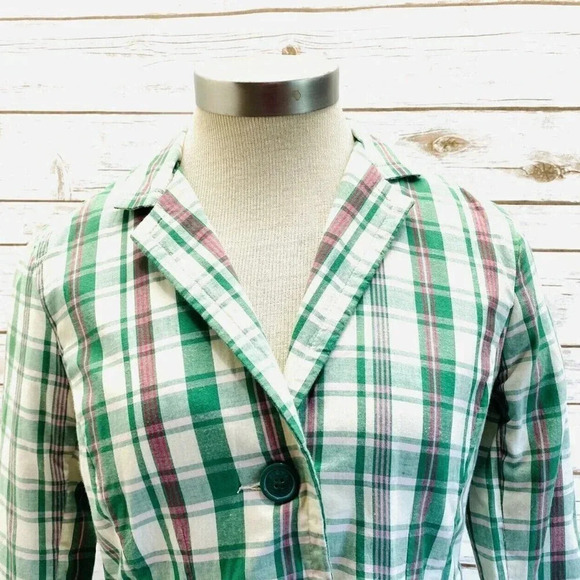 AMERICAN EAGLE Women Long Sleeve Button Down Plaid Collared Jacket Small Petite - Picture 2 of 11
